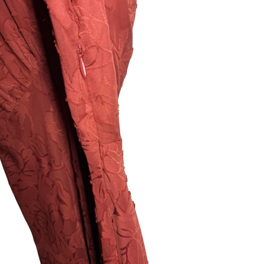 BHLDN Hutch Rust Orange Event Floral Motif Lindy V Neck Maxi Dress - 2 - Picture 8 of 9